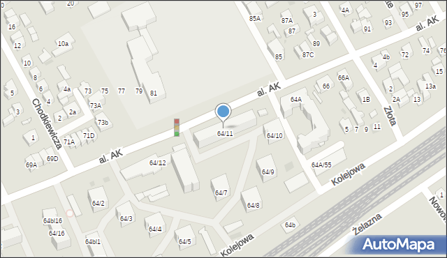 Wołomin, Aleja Armii Krajowej, 64bl11, mapa Wołomin