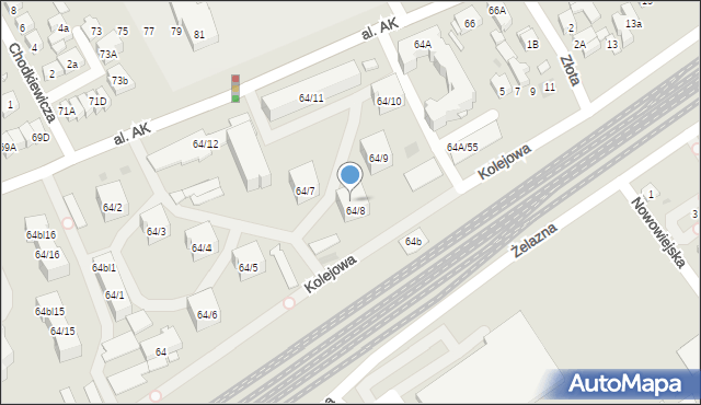 Wołomin, Aleja Armii Krajowej, 64bl8, mapa Wołomin