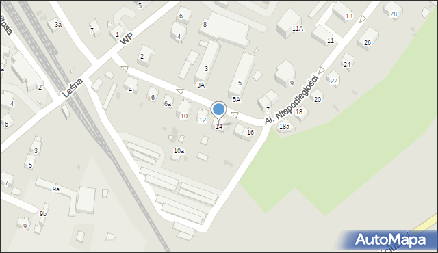 Wołów, Aleja Niepodległości, 14, mapa Wołów