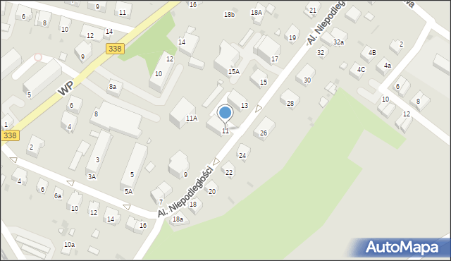 Wołów, Aleje Niepodległości, 11, mapa Wołów