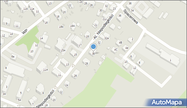 Wołów, Aleje Niepodległości, 30, mapa Wołów