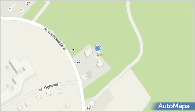 Woryty, Aleja Gietrzwałdzka, 33, mapa Woryty