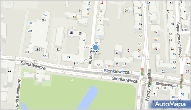 Wrocław, Aleja Matejki Jana, 1A, mapa Wrocławia