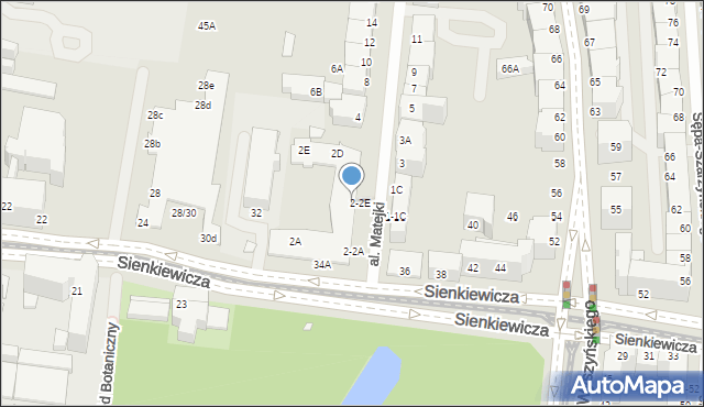 Wrocław, Aleja Matejki Jana, 2B, mapa Wrocławia