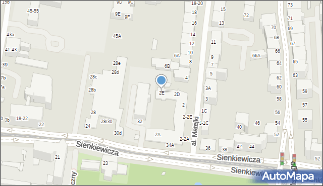 Wrocław, Aleja Matejki Jana, 2E, mapa Wrocławia