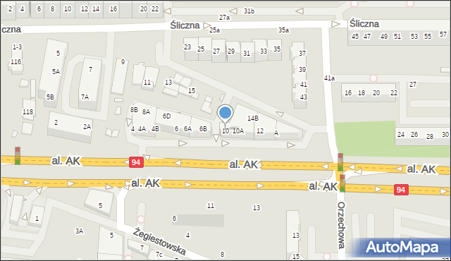 Wrocław, Aleja Armii Krajowej, 10, mapa Wrocławia