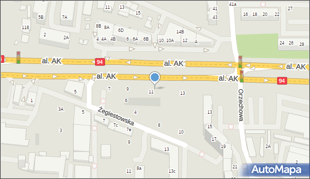 Wrocław, Aleja Armii Krajowej, 11a, mapa Wrocławia