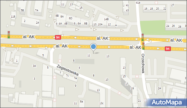 Wrocław, Aleja Armii Krajowej, 11b, mapa Wrocławia