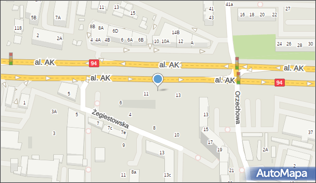 Wrocław, Aleja Armii Krajowej, 11c, mapa Wrocławia