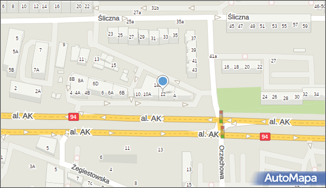 Wrocław, Aleja Armii Krajowej, 12, mapa Wrocławia