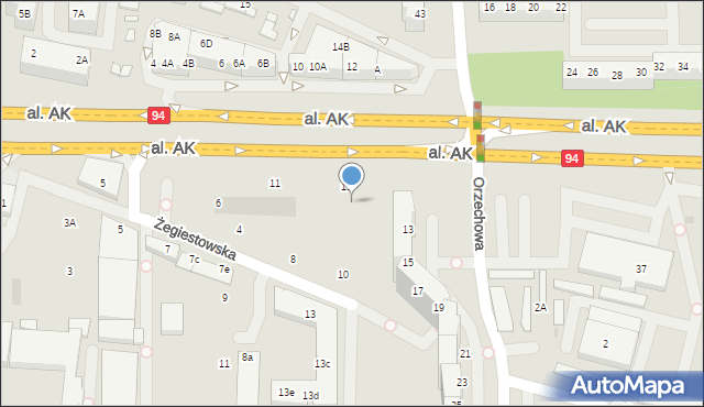 Wrocław, Aleja Armii Krajowej, 13b, mapa Wrocławia