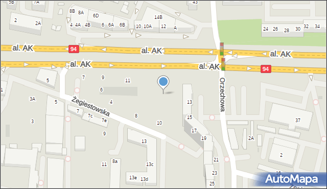 Wrocław, Aleja Armii Krajowej, 13c, mapa Wrocławia