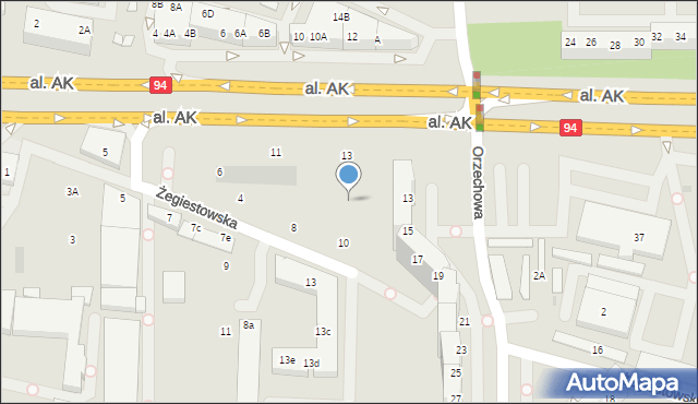 Wrocław, Aleja Armii Krajowej, 13e, mapa Wrocławia