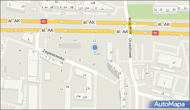 Wrocław, Aleja Armii Krajowej, 13f, mapa Wrocławia