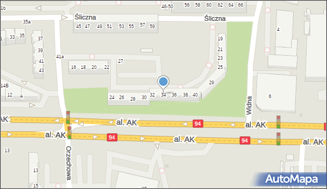 Wrocław, Aleja Armii Krajowej, 34, mapa Wrocławia