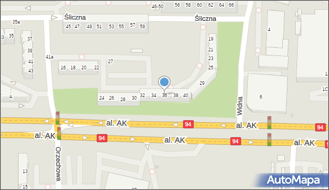 Wrocław, Aleja Armii Krajowej, 36, mapa Wrocławia