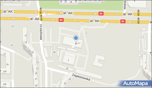 Wrocław, Aleja Armii Krajowej, 37, mapa Wrocławia