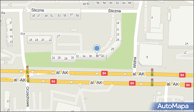 Wrocław, Aleja Armii Krajowej, 38, mapa Wrocławia