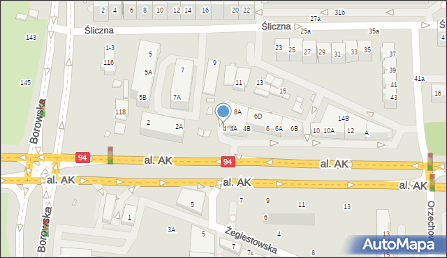 Wrocław, Aleja Armii Krajowej, 4, mapa Wrocławia