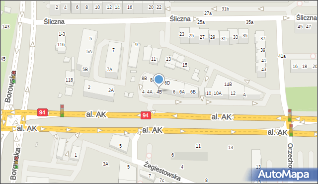 Wrocław, Aleja Armii Krajowej, 4B, mapa Wrocławia