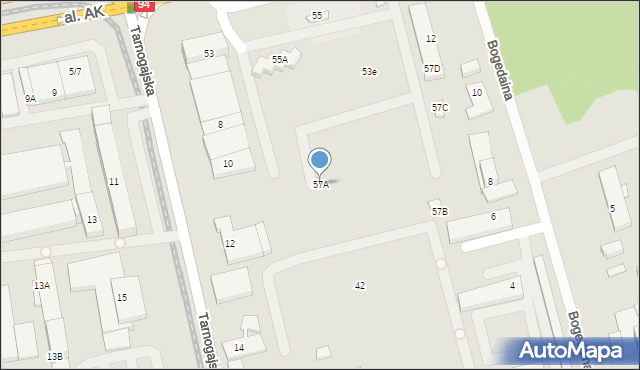 Wrocław, Aleja Armii Krajowej, 57A, mapa Wrocławia