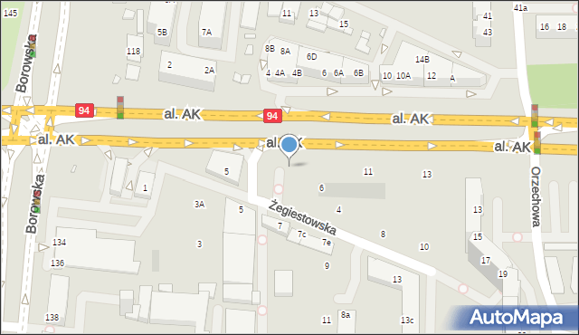 Wrocław, Aleja Armii Krajowej, 7, mapa Wrocławia