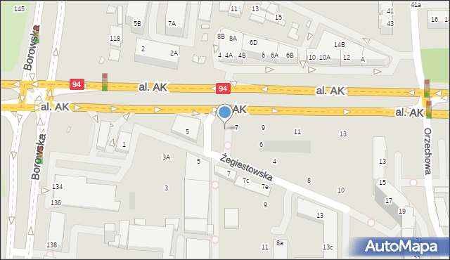 Wrocław, Aleja Armii Krajowej, 7a, mapa Wrocławia