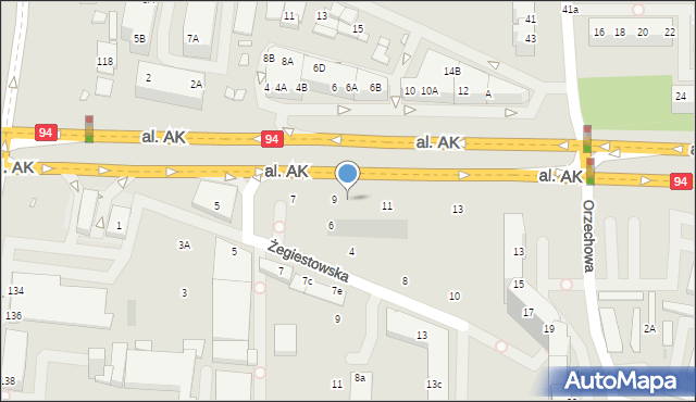 Wrocław, Aleja Armii Krajowej, 9b, mapa Wrocławia