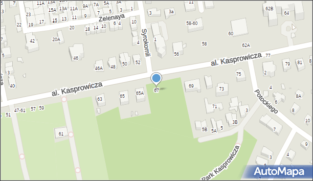Wrocław, Aleja Kasprowicza Jana, 67, mapa Wrocławia