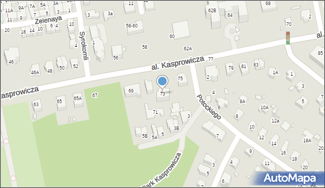 Wrocław, Aleja Kasprowicza Jana, 73, mapa Wrocławia