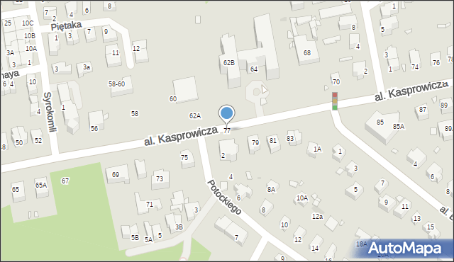 Wrocław, Aleja Kasprowicza Jana, 77, mapa Wrocławia