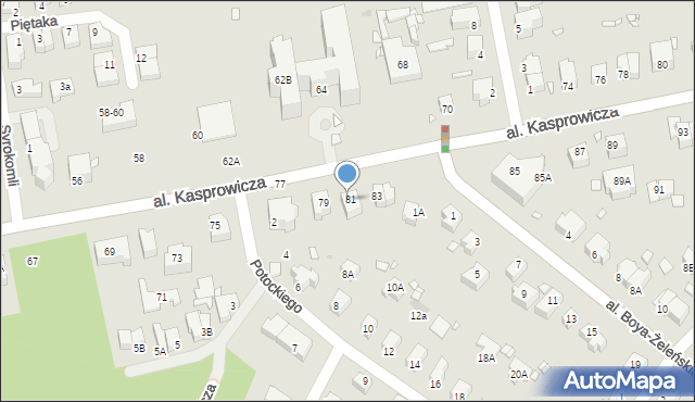 Wrocław, Aleja Kasprowicza Jana, 81, mapa Wrocławia