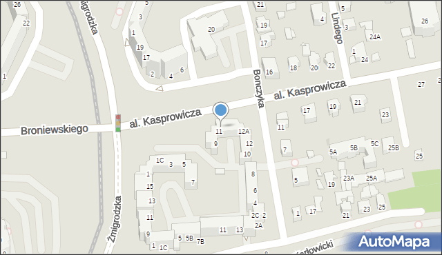 Wrocław, Aleja Kasprowicza Jana, 9B, mapa Wrocławia