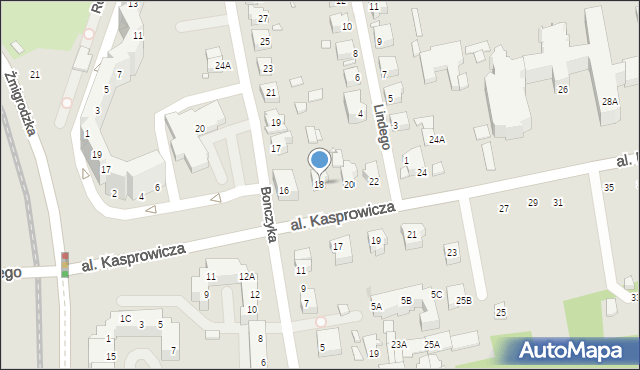 Wrocław, Aleja Kasprowicza Jana, 18, mapa Wrocławia