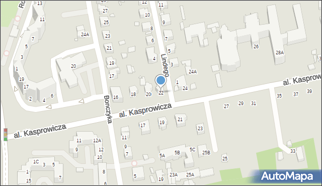 Wrocław, Aleja Kasprowicza Jana, 22, mapa Wrocławia