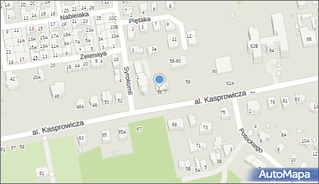 Wrocław, Aleja Kasprowicza Jana, 56, mapa Wrocławia