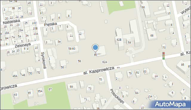 Wrocław, Aleja Kasprowicza Jana, 60, mapa Wrocławia