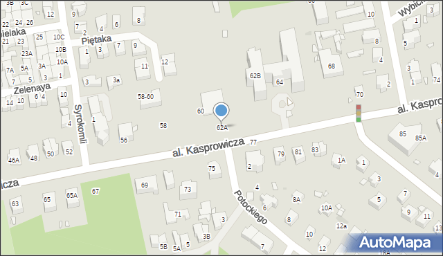 Wrocław, Aleja Kasprowicza Jana, 62A, mapa Wrocławia
