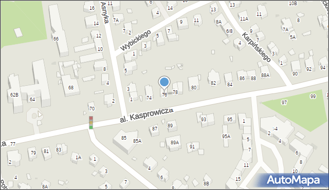Wrocław, Aleja Kasprowicza Jana, 76, mapa Wrocławia