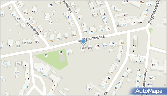 Wrocław, Aleja Kasprowicza Jana, 103, mapa Wrocławia
