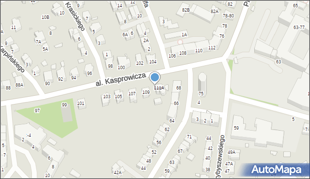 Wrocław, Aleja Kasprowicza Jana, 111, mapa Wrocławia