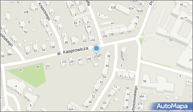 Wrocław, Aleja Kasprowicza Jana, 111A, mapa Wrocławia