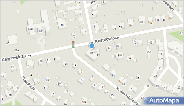 Wrocław, Aleja Kasprowicza Jana, 85, mapa Wrocławia