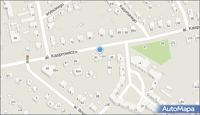 Wrocław, Aleja Kasprowicza Jana, 93A, mapa Wrocławia