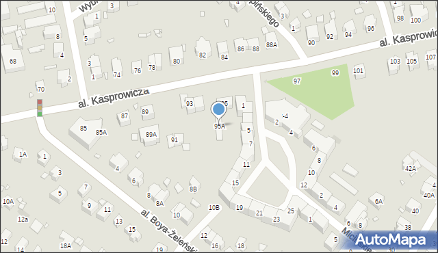 Wrocław, Aleja Kasprowicza Jana, 95A, mapa Wrocławia