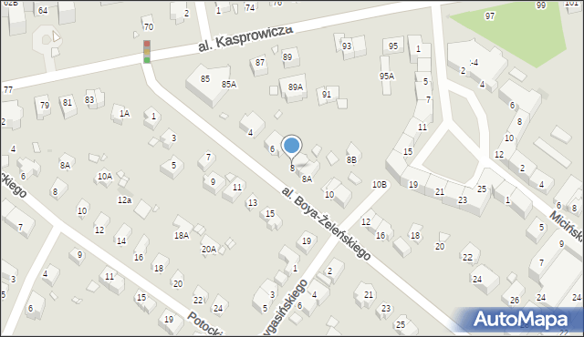 Wrocław, Aleja Boya-Żeleńskiego Tadeusza, 8, mapa Wrocławia