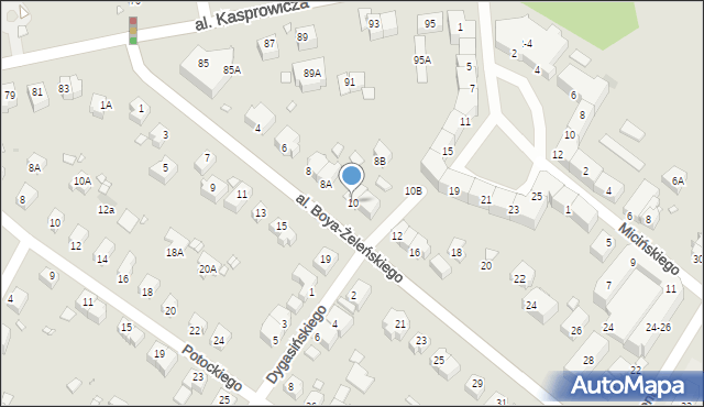 Wrocław, Aleja Boya-Żeleńskiego Tadeusza, 10, mapa Wrocławia