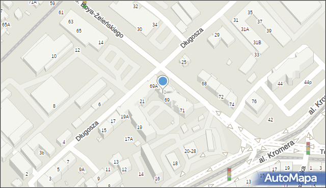 Wrocław, Aleja Boya-Żeleńskiego Tadeusza, 69D, mapa Wrocławia