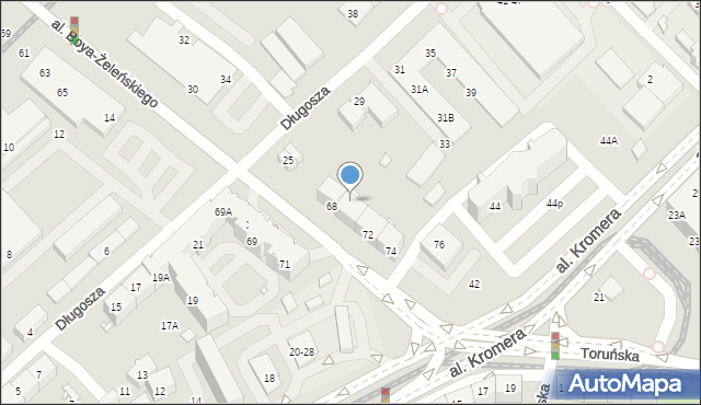 Wrocław, Aleja Boya-Żeleńskiego Tadeusza, 70a, mapa Wrocławia