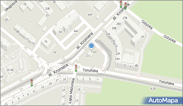 Wrocław, Aleja Kromera Marcina, 21a, mapa Wrocławia
